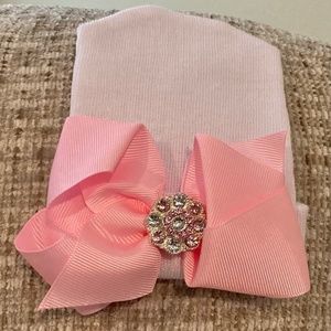 Newborn baby girl hospital hat/beanie